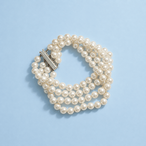 Bracelet Années 1960 - Bracelet en or gris, perles de culture et diamants 58 Facettes 1785
