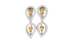 Boucles d'oreilles Boucles d'oreilles pendantes en or blanc, citrines et diamants 58 Facettes 32804