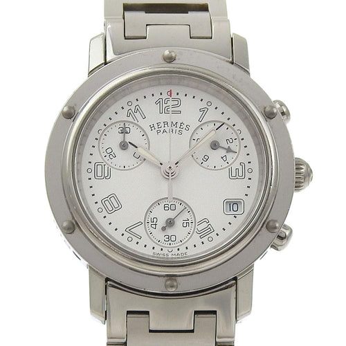 Montre Hermès Clipper - Montre chronographe quartz en acier inoxydable 58 Facettes vr9wztdeks