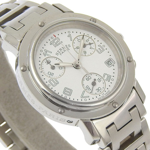 Montre Hermès Clipper - Montre chronographe quartz en acier inoxydable 58 Facettes vr9wztdeks