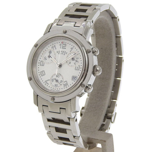 Montre Hermès Clipper - Montre chronographe quartz en acier inoxydable 58 Facettes vr9wztdeks