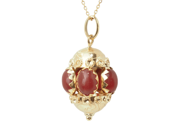 Pendentif Pendentif breloque en or jaune et cornalines 58 Facettes 33337