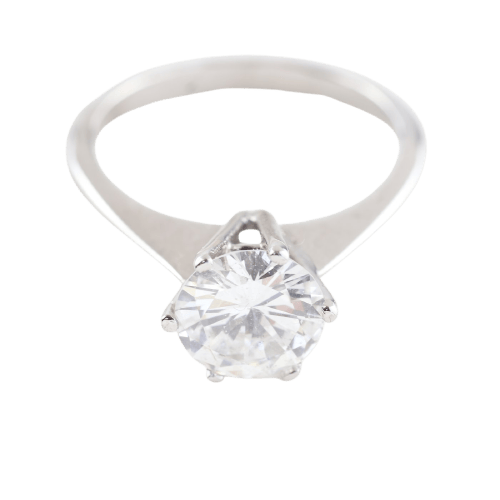 Bague 55 Solitaire - Bague en or blanc 18K et diamant 1,84 ct 58 Facettes D-66592