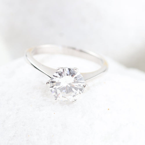 Bague 55 Solitaire - Bague en or blanc 18K et diamant 1,84 ct 58 Facettes D-66592