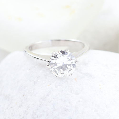 Bague 55 Solitaire - Bague en or blanc 18K et diamant 1,84 ct 58 Facettes D-66592