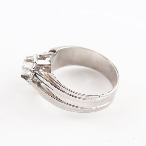 Bague 57 Bague homme en or blanc 18K et diamant 0,60 ct 58 Facettes D-66602
