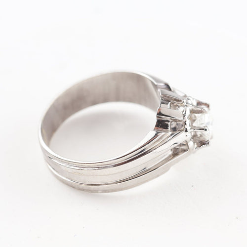 Bague 57 Bague homme en or blanc 18K et diamant 0,60 ct 58 Facettes D-66602