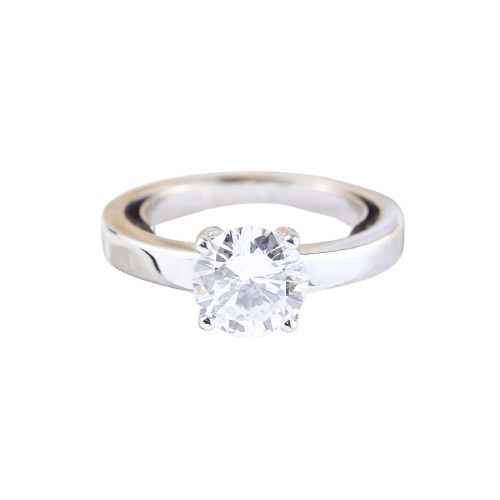 Bague 54 Solitaire - Bague en or blanc 18K et diamant naturel 1,72 ct 58 Facettes D-66591