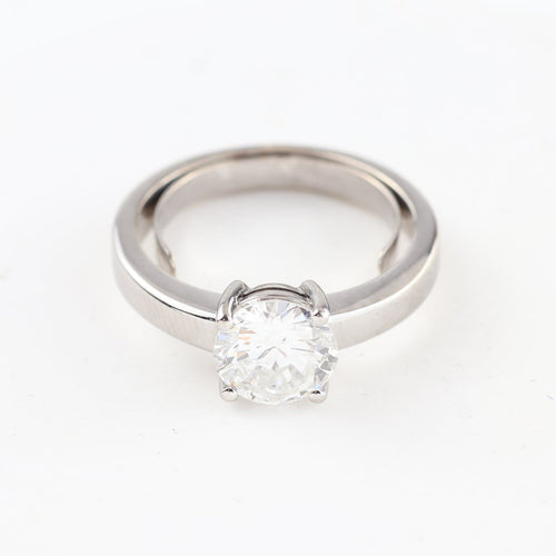 Bague 54 Solitaire - Bague en or blanc 18K et diamant naturel 1,72 ct 58 Facettes D-66591