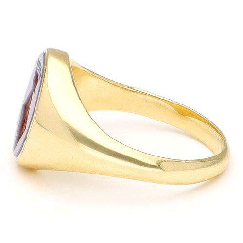 Bague 51 Bague chevalière armoriée en or jaune 14k et agate 58 Facettes 8F4B61B5E0D343AC80C10BFCF36B5B53