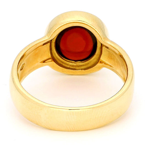 Bague 56 Bague solitaire vintage en or 18k et grenat cabochon 58 Facettes 619505280F594AEFA3BF6829C08E113A