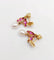 Boucles d'oreilles Puces d'oreilles vintage en or 18K, diamants, rubis et perles 58 Facettes A07361