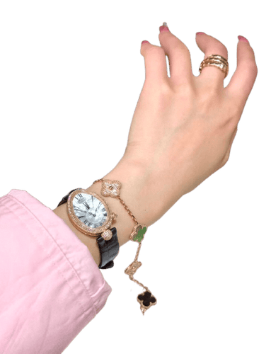 Bracelet Van Cleef & Arpels Vintage Alhambra - Bracelet en or rose, nacre et diamants 58 Facettes jnci84