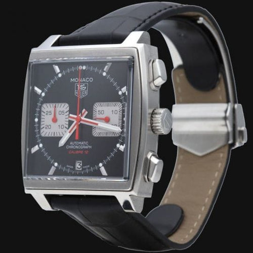 Montre TAG Heuer Monaco - Montre chronographe Calibre 12 en acier 58 Facettes MT46494