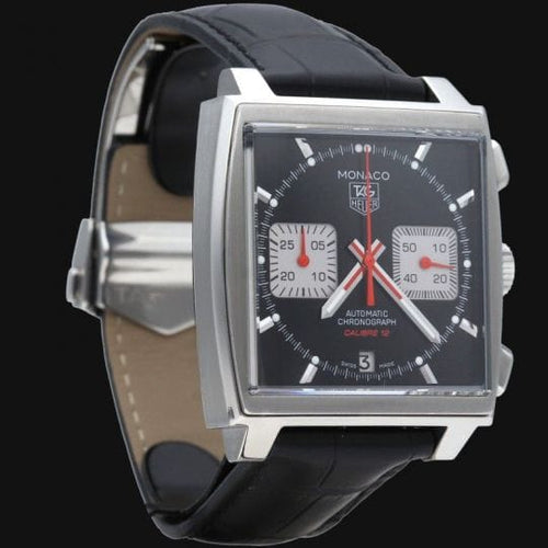 Montre TAG Heuer Monaco - Montre chronographe Calibre 12 en acier 58 Facettes MT46494