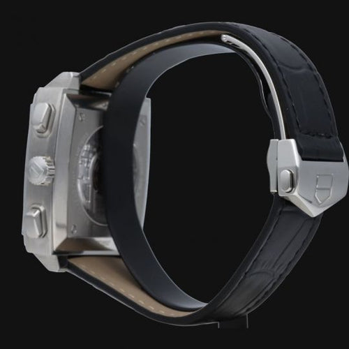 Montre TAG Heuer Monaco - Montre chronographe Calibre 12 en acier 58 Facettes MT46494