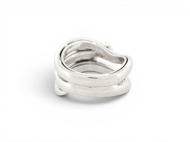 Bague 62 Omega - Bague cabochon en or blanc, pierre de lune et diamants 1,4 ct 58 Facettes 275132