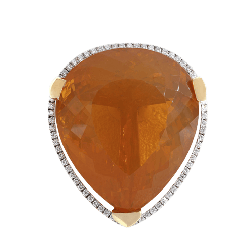 Broche Broche en or jaune, opale de feu et diamants 58 Facettes 33100161