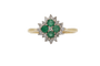 Bague 57 Bague vintage en or jaune, diamants et émeraudes 58 Facettes 12388