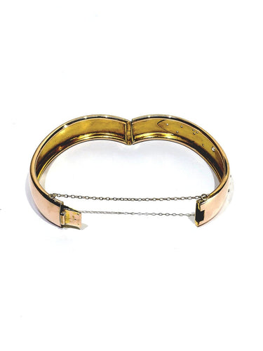 Bracelet Bracelet manchette en or rose 18 carats et diamants 58 Facettes 1776913