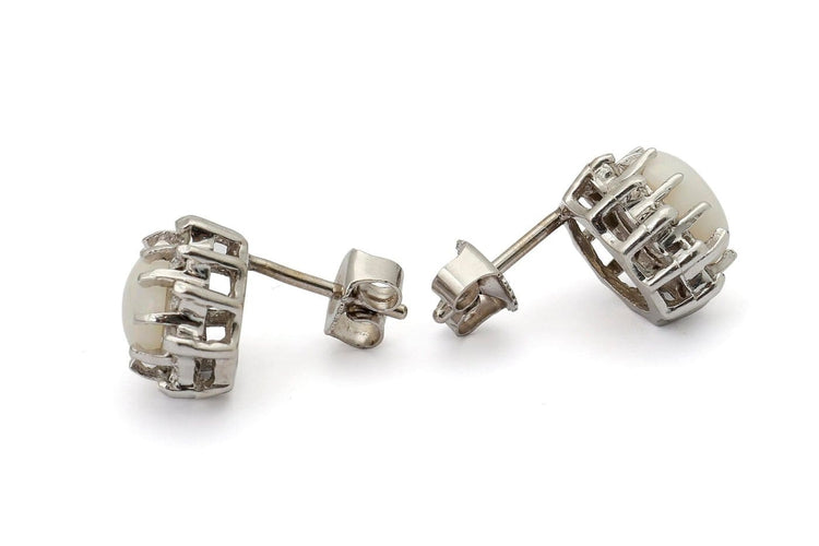 Boucles d'oreilles Boucles d'oreilles en or blanc, opales et diamants 58 Facettes 12220