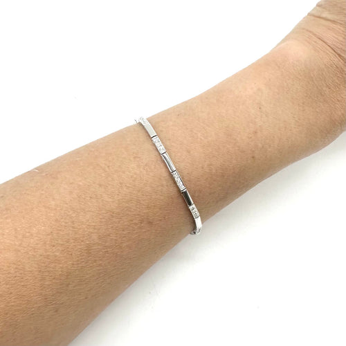 Bracelet Bracelet articulé en or blanc et diamants 58 Facettes Z15B51799