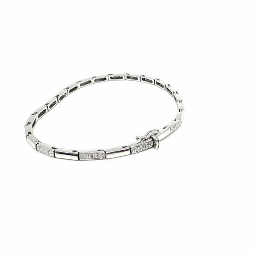 Bracelet Bracelet articulé en or blanc et diamants 58 Facettes Z15B51799