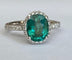 Bague 55 Bague cocktail en or blanc, tourmaline Lagoon 2,08 ct et diamants 58 Facettes ring