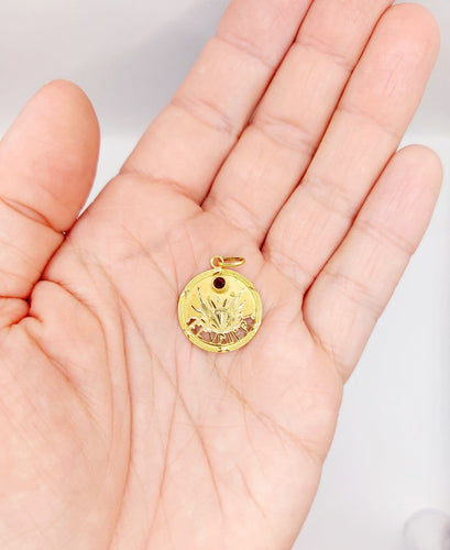 Pendentif Médaille Art nouveau en or 18k et grenat 58 Facettes A07327