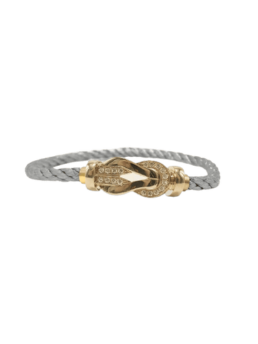 Bracelet Fred Chance Infinie - Bracelet GM en or jaune, acier et diamants 58 Facettes SKU/