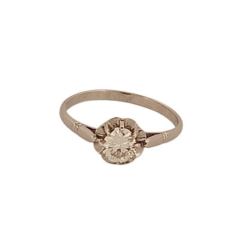 Solitaire - Bague en platine et diamant