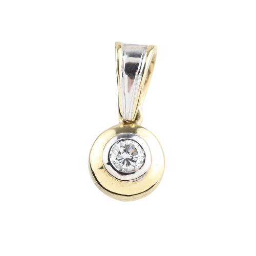 Pendentif en or bicolore 18K et diamant 0,16 ct