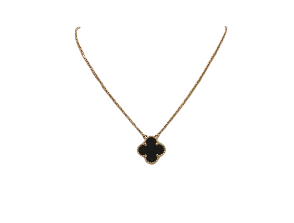 Collier Van Cleef & Arpels Vintage Alhambra - Collier en or jaune et onyx 58 Facettes jnci78