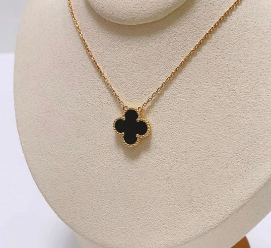 Collier Van Cleef & Arpels Vintage Alhambra - Collier en or jaune et onyx 58 Facettes jnci78