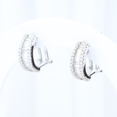 Boucles d'oreilles Boucles d'oreilles en or blanc et diamants 0,52 ct 58 Facettes 1B-Y