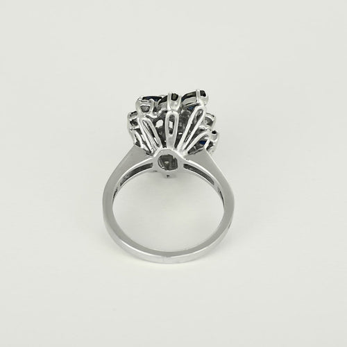 Bague 52 Bague panier vintage en or blanc, diamants et saphirs 58 Facettes Bgpanierdts&sh