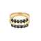 Bague 44 Bague demi-alliance en or jaune, saphirs et diamants 58 Facettes 1/2alldts&sh