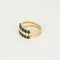 Bague 44 Bague demi-alliance en or jaune, saphirs et diamants 58 Facettes 1/2alldts&sh