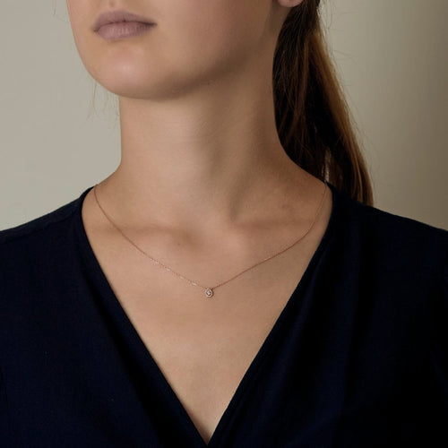 Collier Collier poire en or rose et diamants 58 Facettes CollminipoireR