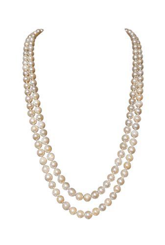 Collier choker double rang en or 18K, 152 perles de culture