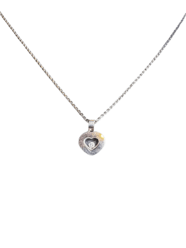 Collier Chopard Happy Diamonds - Collier cœur en or blanc et diamant mobile 58 Facettes Collier Chopard