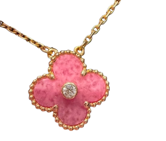 Van Cleef & Arpels - Collier Holiday 2021 en or rose, rhodonite et diamant