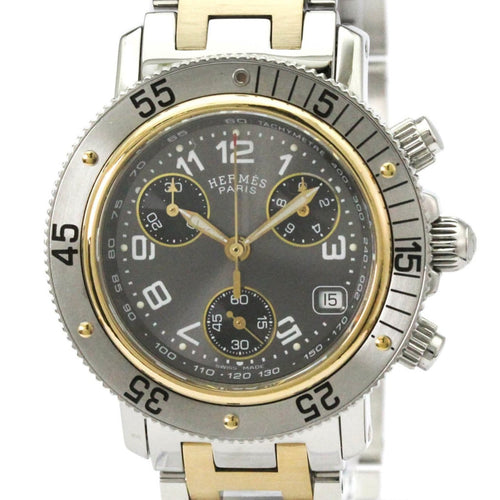 Montre Hermès Clipper - Montre chronographe quartz en acier inoxydable 58 Facettes zuboqnpdya
