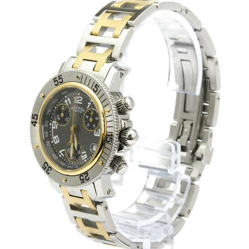 Montre Hermès Clipper - Montre chronographe quartz en acier inoxydable 58 Facettes zuboqnpdya