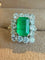 Bague 50 Bague Pompadour en or blanc, émeraude et diamants 58 Facettes é'é