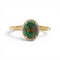 Bague 54 Bague en or jaune 14K, opale noire naturelle et diamants 58 Facettes R003