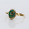 Bague 54 Bague en or jaune 14K, opale noire naturelle et diamants 58 Facettes R003