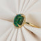 Bague 54 Bague en or jaune 14K, opale noire naturelle et diamants 58 Facettes R003