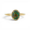 Bague 54 Bague en or jaune 14K, opale noire naturelle et diamants 58 Facettes R003