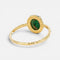 Bague 54 Bague en or jaune 14K, opale noire naturelle et diamants 58 Facettes R003